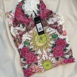 AFRM Floral and Sun Mesh Turtleneck